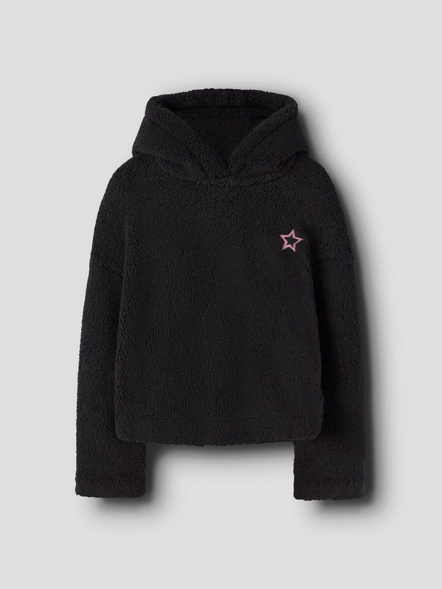 Teddy Hoodie Kids Girls black