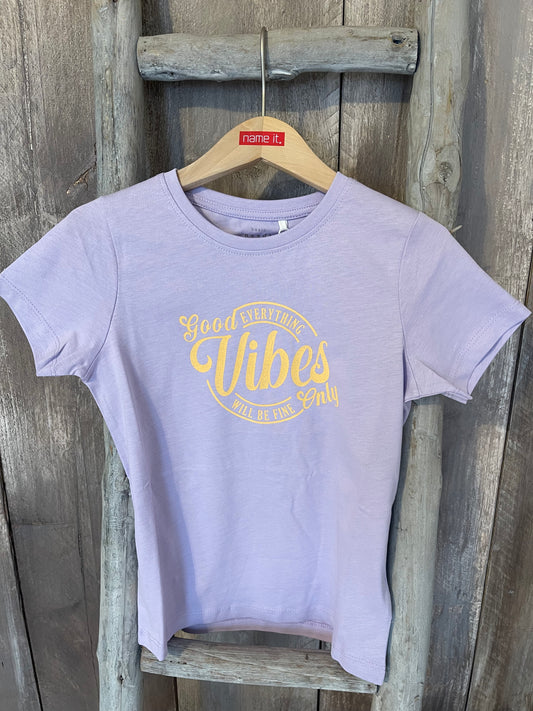 T-Shirt flieder  Good vibes lila Kids Girls