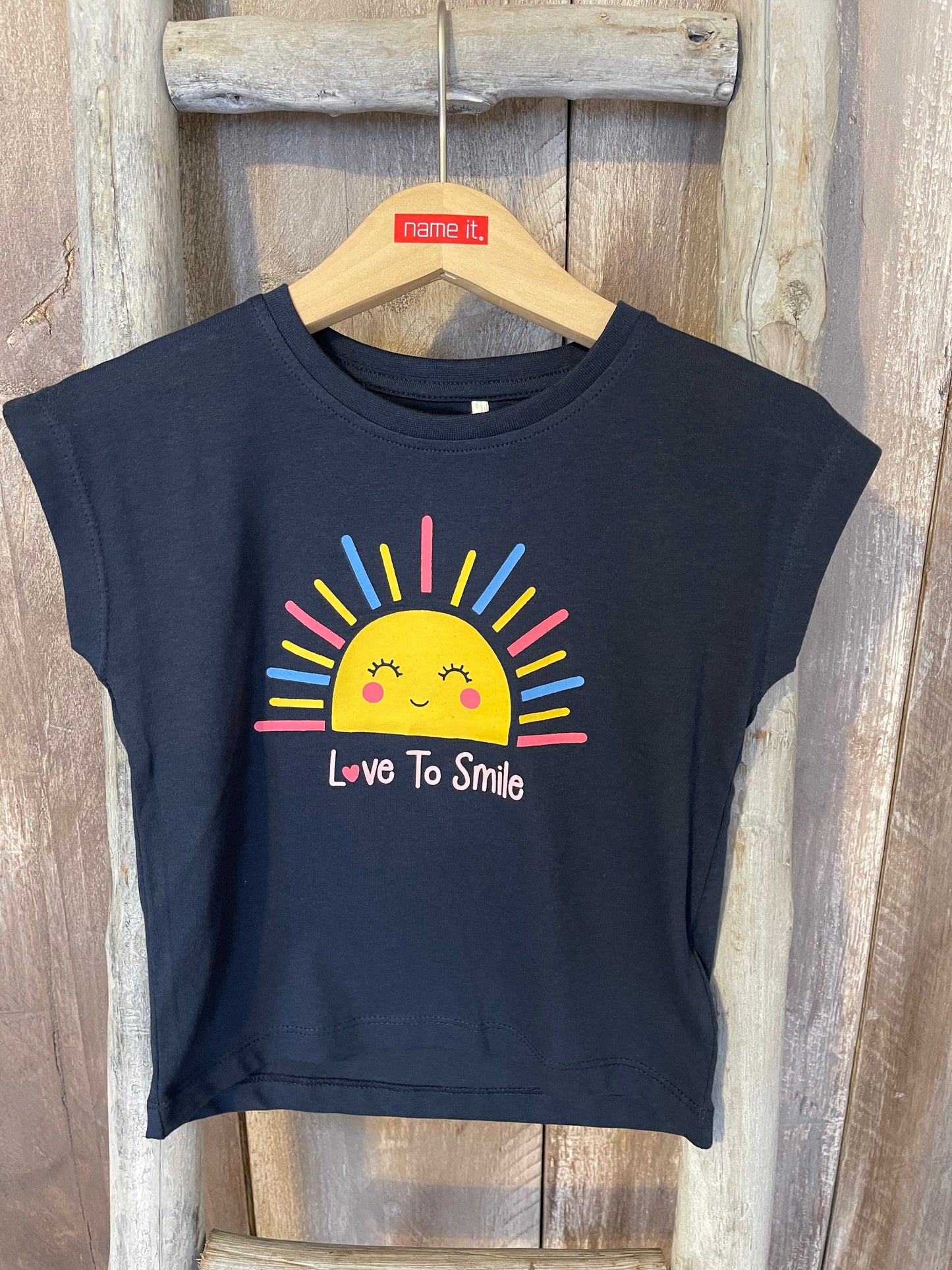 T-Shirt blau Sonne Mini Girls