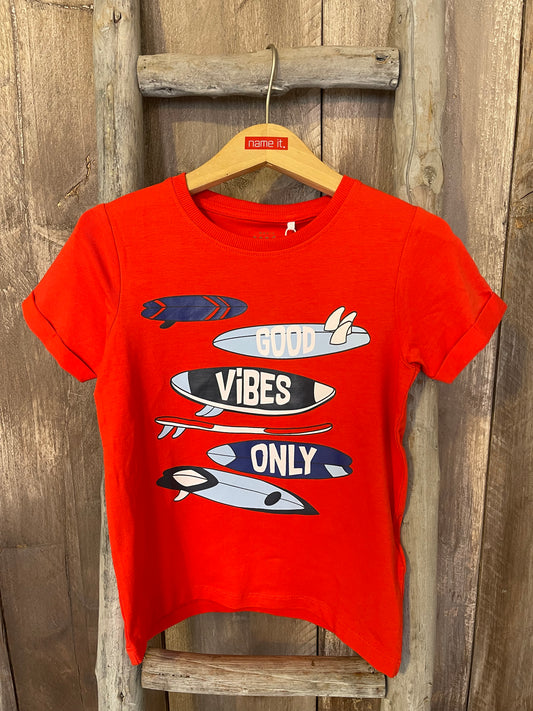 T-Shirt rot Good Vibes Mini Boys