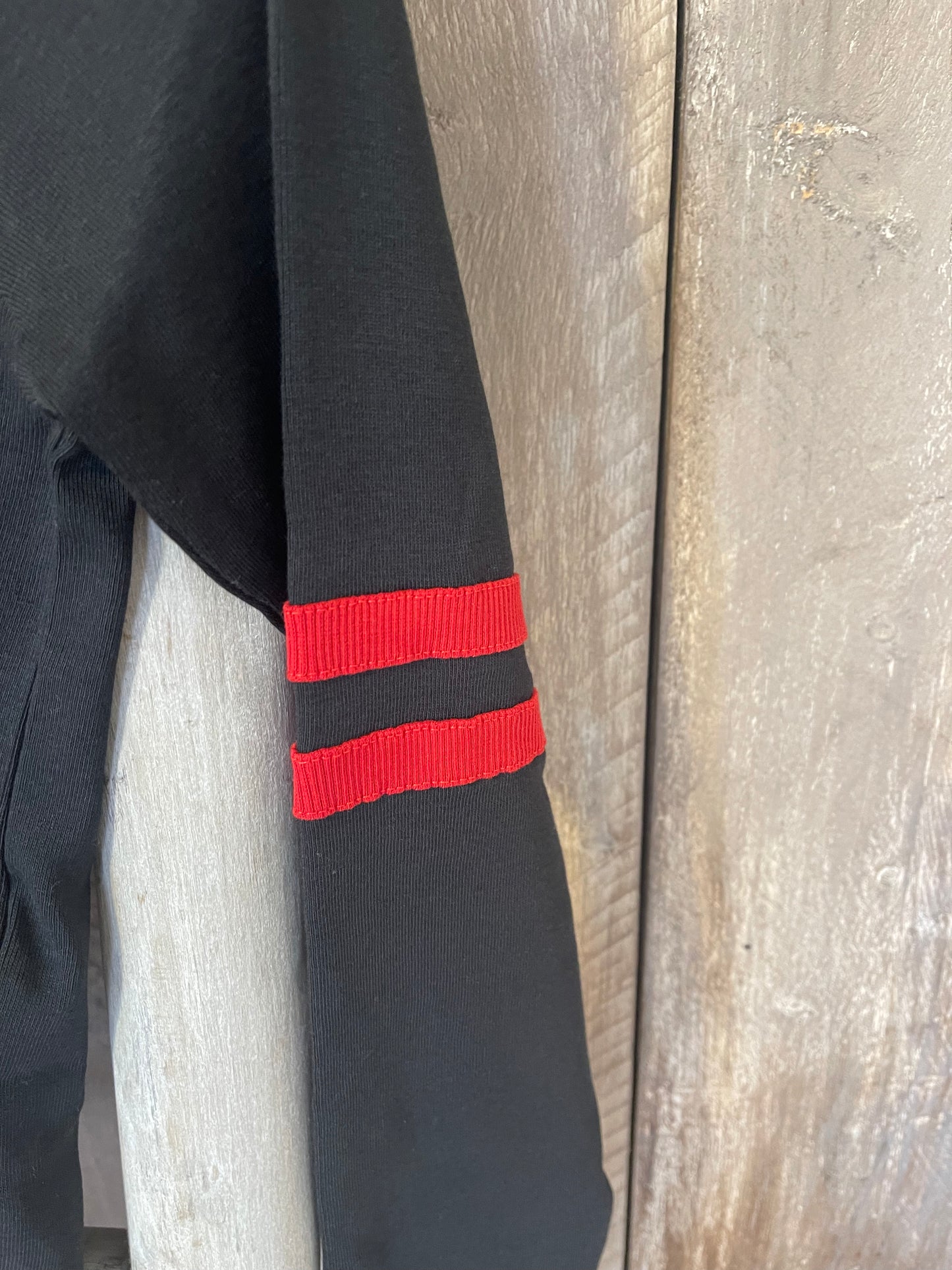 Langarmshirt schwarz-rot