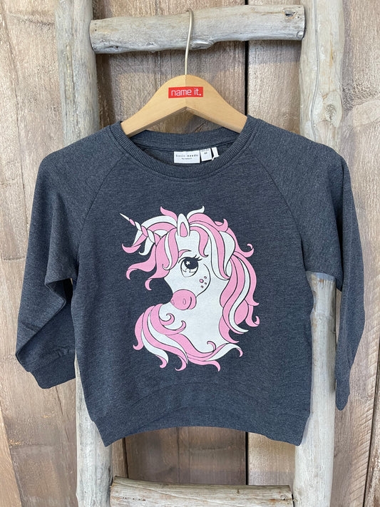 Sweatshirt Mini Girls blau Einhorn
