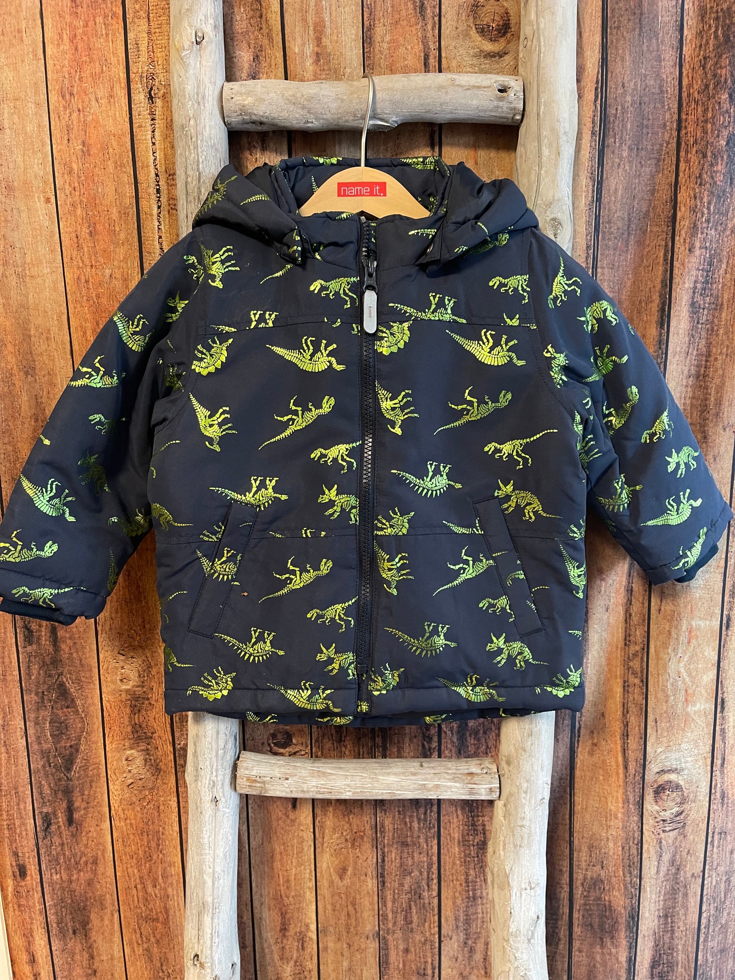 Winterjacke Mini Boys Dino blau