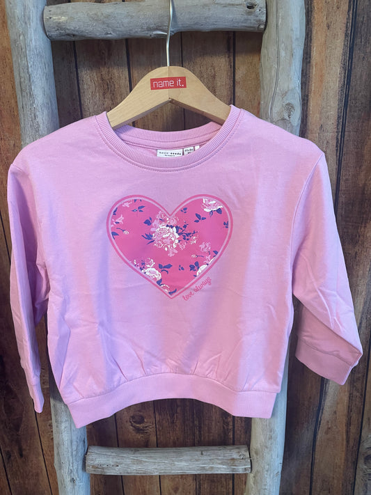 Sweatshirt Herz Mini Girls pink