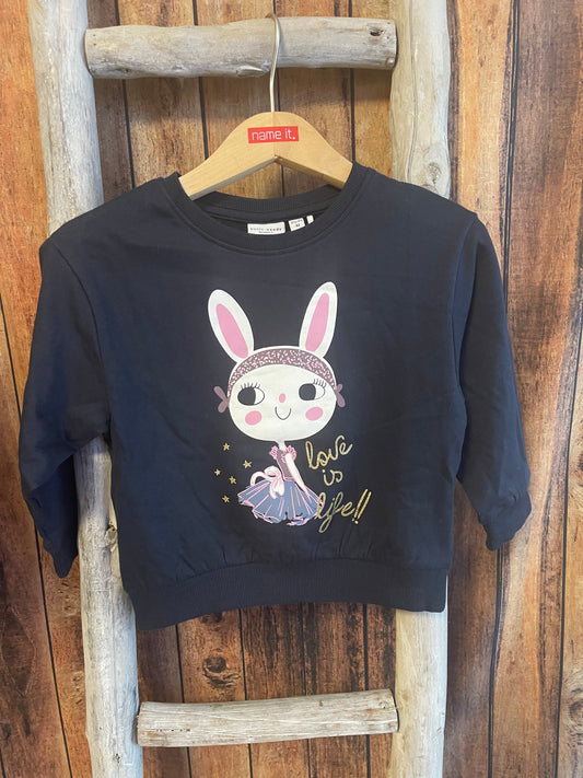 Sweatshirt Hase Mini Girls blau