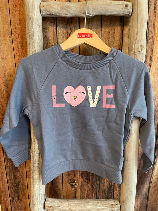 Sweatshirt Mini Girls mittelblau Love