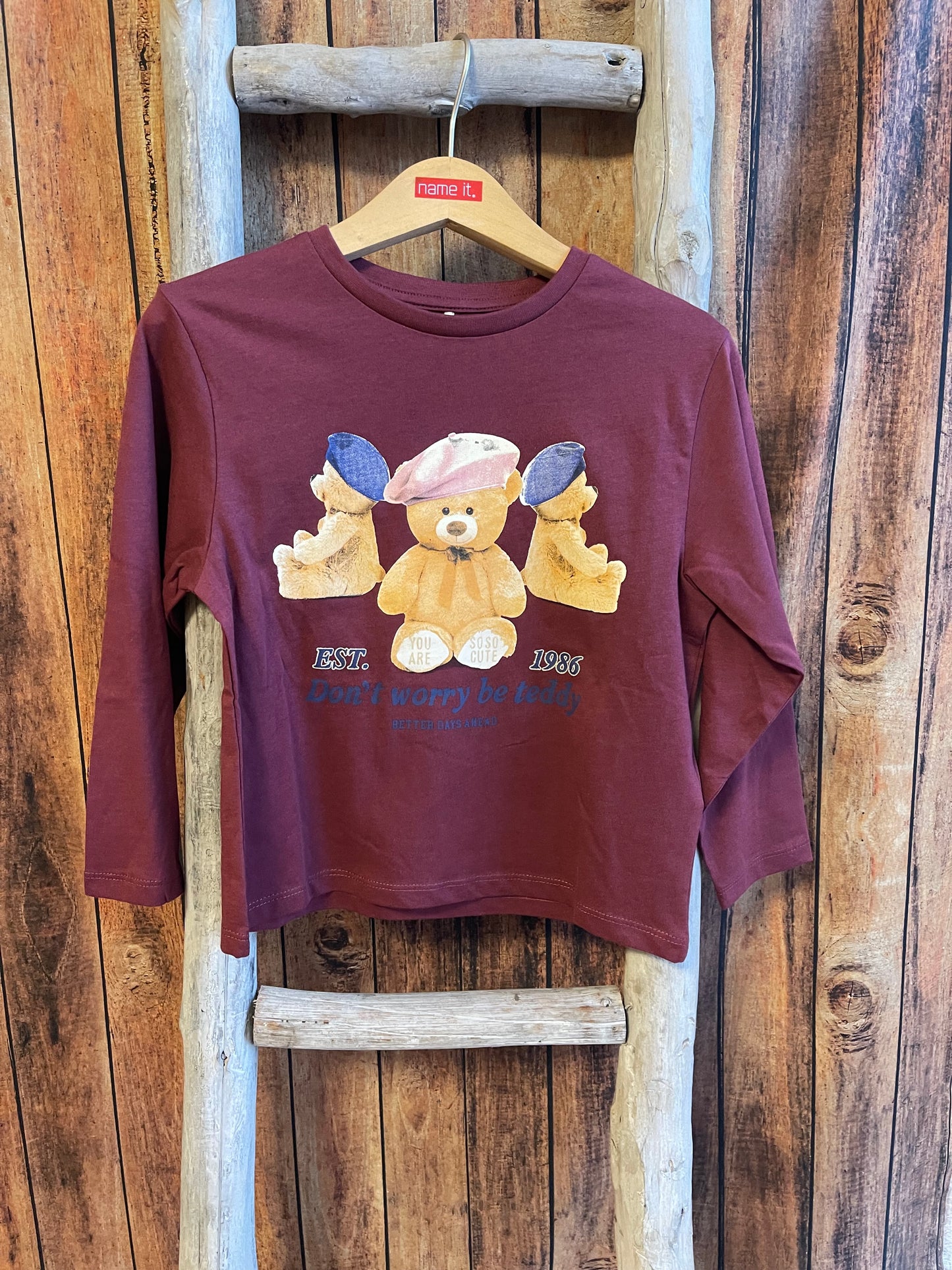 Longsleeve Kids Girls Teddy lila